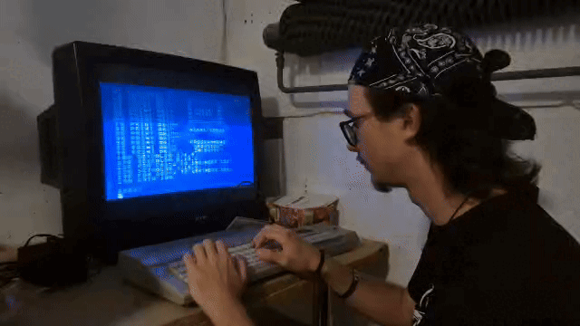 Me programming on the Atari